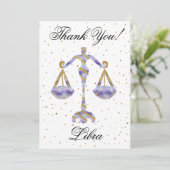 金ゴールドLibra 1st Birthday & Big Photoありがとう サンキューカード (スタンド正面)