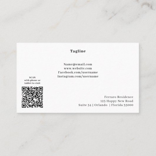 金ゴールドLibra Seal Coin & QR Code Astrology 名刺 (裏面)