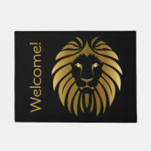 金ゴールドLionカスタマイズ可能 ドアマット (正面)