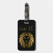 金ゴールドLionカスタマイズ可能 ラゲッジタグ (裏面縦)