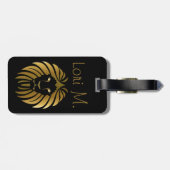 金ゴールドLionカスタマイズ可能 ラゲッジタグ (裏面横)