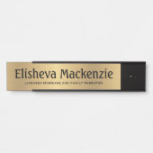 金ゴールドLMFTセラピストオフィスのドアの署名名プレート サインプレート (正面)