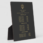 金ゴールドLotusロゴグレー |スパマッサージ価格 フォトプラーク (側面)