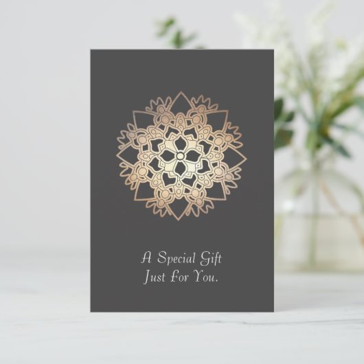 金ゴールドLotus Healing Artsギフトカードまたは発表 案内状 (スタンド正面)