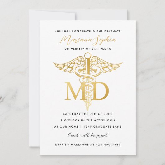 金ゴールドMD卒業パーティー招待状発表 招待状 (正面)