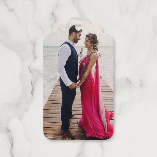 金ゴールドMehndi写真結婚のサンキューフォイルメッセージカード ギフトタグ (裏面)