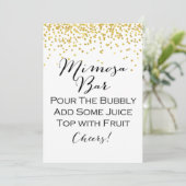 金ゴールドMimosaバーサイン5x7インチサイズ 招待状 (スタンド正面)