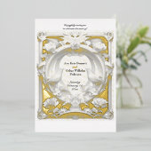 金ゴールド'nファーンモチーフアトリエ結婚ズ 箔招待状 (立ち正面)