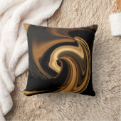 金ゴールドNブラウン抽象芸術ハート装飾用クッション クッション (ブランケット)