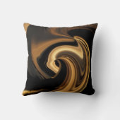 金ゴールドNブラウン抽象芸術ハート装飾用クッション クッション (裏面)
