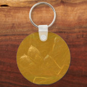 金ゴールドN銅板：ロータス刻印デザイン キーホルダー (正面)