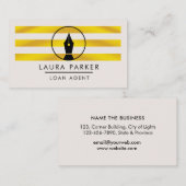 金ゴールドNIBローン署名業者ライター作家事業 名刺 (正面/裏面)