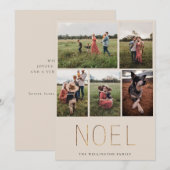 金ゴールドNOELフォトコラモダンージュホリデーカード |砂 シーズンカード (正面/裏面)