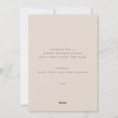 金ゴールドNOELフォトコラモダンージュホリデーカード |砂 シーズンカード (裏面)