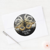 金ゴールドNYEマスカレードパーティー封筒用シール ラウンドシール (封筒)