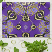 金ゴールドOMパープルゴアスカイズニューエイジホームデコール キッチンタオル (折り畳み)