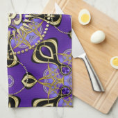 金ゴールドOMパープルゴアスカイズニューエイジホームデコール キッチンタオル (四つ折り)