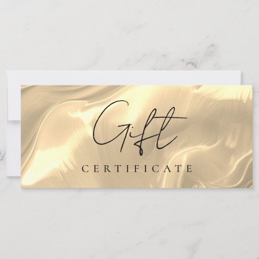 金ゴールドOpal石バックグラウンドギフト証明書カード (正面)