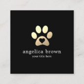 金ゴールドPaw印刷(ハートSquare名刺付き) スクエア名刺 (正面)