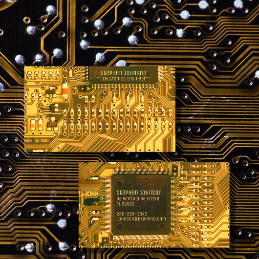 金ゴールドPCB、プリント回路 – テクノロジエンジニアリング 名刺