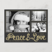 金ゴールドPeace Love 3フォトポストカモダンージ シーズンポストカード (正面)