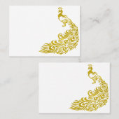 金ゴールドPeacockテ空白のーブル座席表 プレイスカード (正面/裏面)