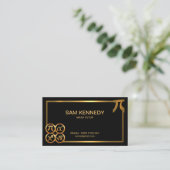 金ゴールドPIアイコンシンボル数縁ど学チュータ 名刺 (スタンド正面)