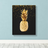 金ゴールドPineapple Canvas Print キャンバスプリント (インサイチュ (ウッドフロア))
