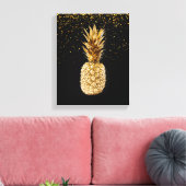 金ゴールドPineapple Canvas Print キャンバスプリント (インサイチュ (リビング))