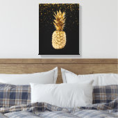 金ゴールドPineapple Canvas Print キャンバスプリント (インサイチュ (寝室))