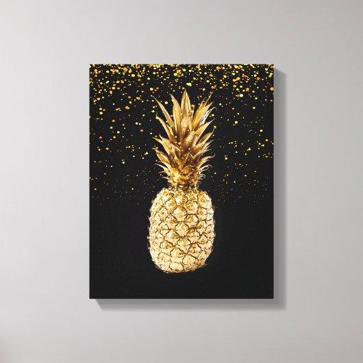 金ゴールドPineapple Canvas Print キャンバスプリント (正面)