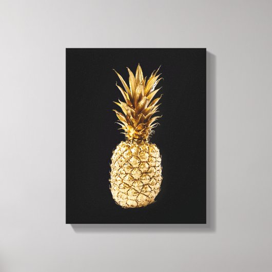金ゴールドPineapple Canvas Print キャンバスプリント (正面)