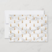 金ゴールドPineapple RSVP|大理石 案内状 (裏面)