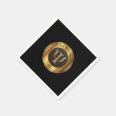 金ゴールドPsiシンボル – 心理学者の卒業ナプキン スタンダードカクテルナプキン (角)