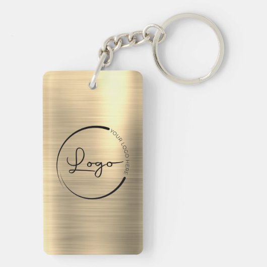 金ゴールドQRコードビジネスロゴのプロモーション キーホルダー (裏面)