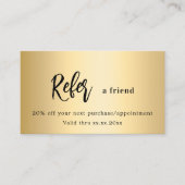 金ゴールドqrコードビジネス紹介カード 割引カード (正面)