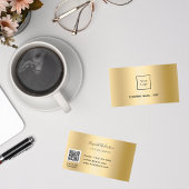 金ゴールドqrコードロゴ 名刺