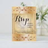 金ゴールドRSVPカードとレース詳細 出欠カード (スタンド正面)