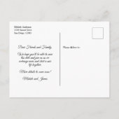 金ゴールドSeahorses Tropical結婚の日救付け写真 案内ポストカード (裏面)