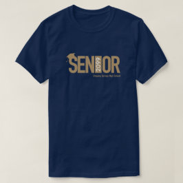 金ゴールドSENIORと卒業キャップ Tシャツ
