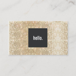 金ゴールドSequin Hello Greetingソーシャルネットワーク 名刺