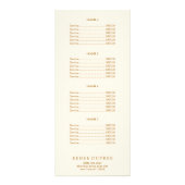 金ゴールドSequin Lipstickメイクアップアーティスト価格表メニュー ラックカード (裏面)