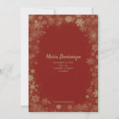 金ゴールドSnowflaks写真の誕生のお知らせ シーズンカード (裏面)