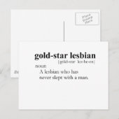 金ゴールドSTAR LESBIAN (定義) ポストカード (正面/裏面)
