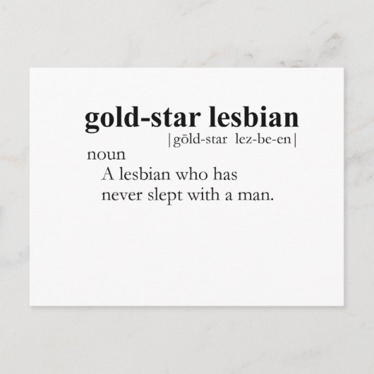 金ゴールドSTAR LESBIAN (定義) ポストカード (正面)