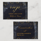 金ゴールドStarry Night結婚のオンラインRSVPカード コーリングカード (正面/裏面)