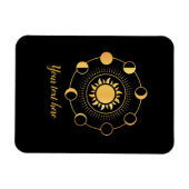 金ゴールドSunおよびMoonのフェーズのカスタマイズ マグネット (横)