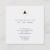 *~*金ゴールドSun Raysマン瞑想ヨガポーズ スクエア名刺 (裏面)