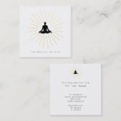 *~*金ゴールドSun Raysマン瞑想ヨガポーズ スクエア名刺 (正面/裏面)