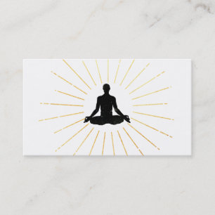 *~*金ゴールドSun Rays Meditation Lotus Pose Man 名刺